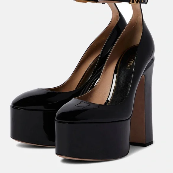 Valentino Garavani Black Patent Platform Heels - Picture 8 of 8